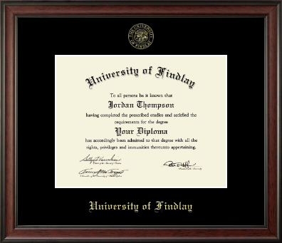 The University of Findlay diploma frame - Gold Embossed Diploma Frame in Studio