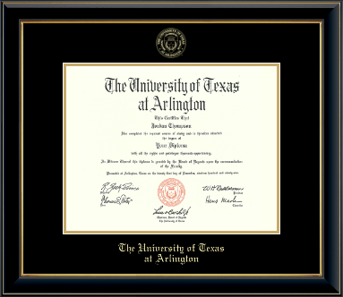 The University of Texas at Arlington diploma frame - Gold Embossed Diploma Frame in Onyx Gold