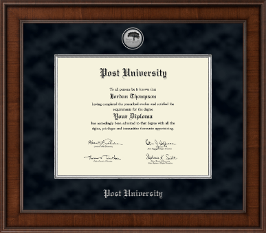 Post University diploma frame - Presidential Silver Engraved Diploma Frame in Madison