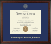 University of California Riverside Gold Embossed Diploma Frame in Studio