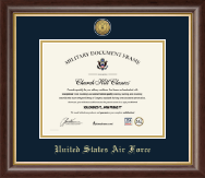 United States Air Force Gold Engraved Medallion Certificate Frame in Hampshire