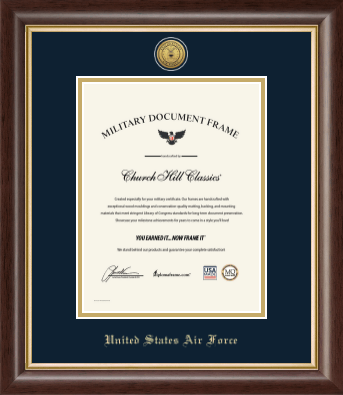United States Air Force certificate frame - Gold Engraved Medallion Certificate Frame in Hampshire