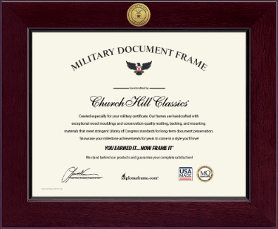 United States Air Force certificate frame - Century Gold Engraved Certificate Frame in Cordova