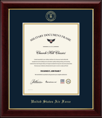United States Air Force certificate frame - Gold Embossed Certificate Frame  in Gallery