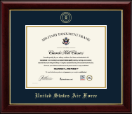 United States Air Force Gold Embossed Certificate Frame in Gallery