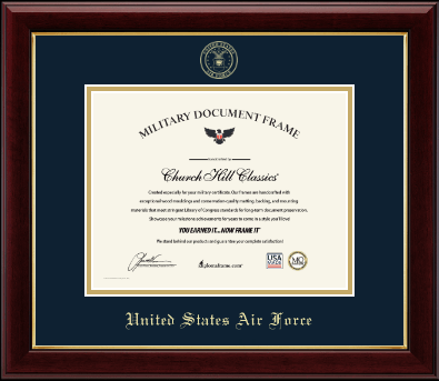 United States Air Force certificate frame - Gold Embossed Certificate Frame in Gallery