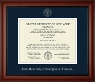 State University of New York at Fredonia Silver Embossed Diploma Frame in Cambridge