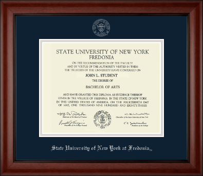 State University of New York at Fredonia diploma frame - Silver Embossed Diploma Frame in Cambridge