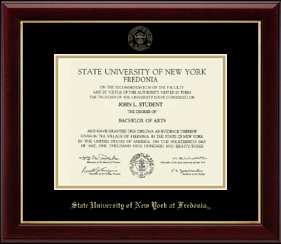 State University of New York at Fredonia diploma frame - Gold Embossed Diploma Frame in Gallery