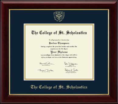 The College of St. Scholastica diploma frame - Gold Embossed Diploma Frame in Gallery