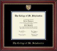 The College of St. Scholastica Masterpiece Medallion Diploma Frame in Kensington Gold
