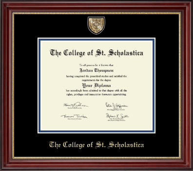 The College of St. Scholastica diploma frame - Masterpiece Medallion Diploma Frame in Kensington Gold