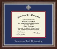 Louisiana Tech University diploma frame - Silver Engraved Medallion Diploma Frame in Devonshire
