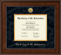 The College of St. Scholastica diploma frame - Presidential Gold Engraved Diploma Frame in Madison