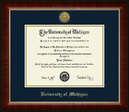 University of Michigan Gold Engraved Medallion Diploma Frame in Murano