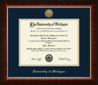 University of Michigan diploma frame - Gold Engraved Medallion Diploma Frame in Murano