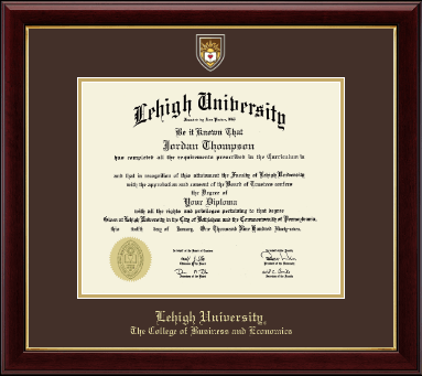Lehigh University diploma frame - Masterpiece Medallion Diploma Frame in Gallery