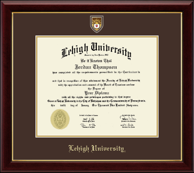 Lehigh University diploma frame - Masterpiece Medallion Diploma Frame in Gallery