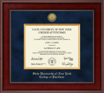 Purchase College State University of New York  Presidential Gold Engraved Diploma Frame in Jefferson