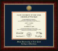 Purchase College State University of New York  Gold Engraved Medallion Diploma Frame in Murano