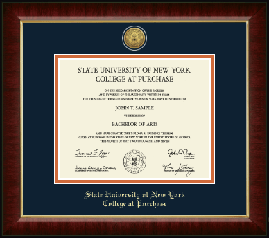 Purchase College diploma frame - Gold Engraved Medallion Diploma Frame in Murano
