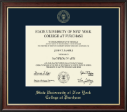 Purchase College State University of New York  Gold Embossed Diploma Frame in Studio Gold