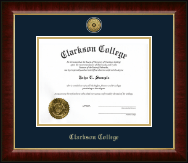 Clarkson College Gold Engraved Medallion Diploma Frame in Murano