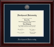 Northwood University in Michigan diploma frame - Silver Engraved Medallion Diploma Frame in Gallery Silver