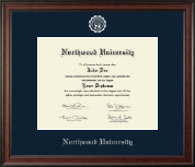 Northwood University in Michigan diploma frame - Silver Embossed Diploma Frame in Studio