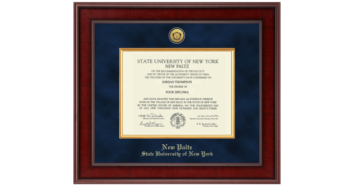 State University of New York New Paltz Diploma Frame | Church Hill Classics