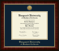 Vanguard University of Southern California diploma frame - Gold Engraved Medallion Diploma Frame in Murano