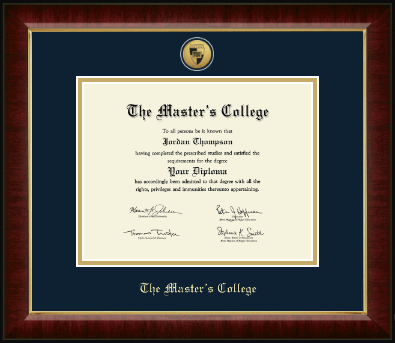 The Master's College diploma frame - Gold Engraved Medallion Diploma Frame in Murano