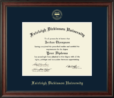 Fairleigh Dickinson University diploma frame - Gold Embossed Diploma Frame in Studio