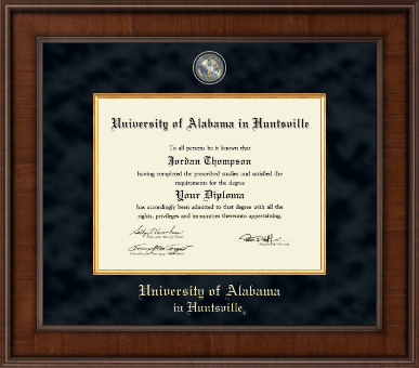 The University of Alabama Huntsville diploma frame - Presidential Masterpiece Diploma Frame in Madison
