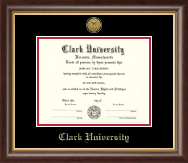 Clark University Gold Engraved Medallion Diploma Frame in Hampshire