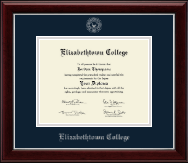 Elizabethtown College Silver Embossed Diploma Frame in Gallery Silver
