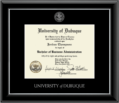 University of Dubuque diploma frame - Silver Embossed Diploma Frame in Onyx Silver