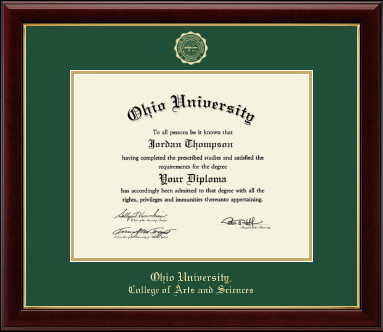 Ohio University diploma frame - Gold Embossed Diploma Frame in Gallery