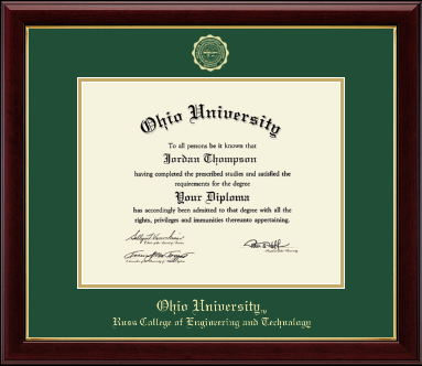 Ohio University diploma frame - Gold Embossed Diploma Frame in Gallery