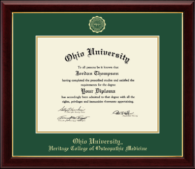 Ohio University diploma frame - Gold Embossed Diploma Frame in Gallery