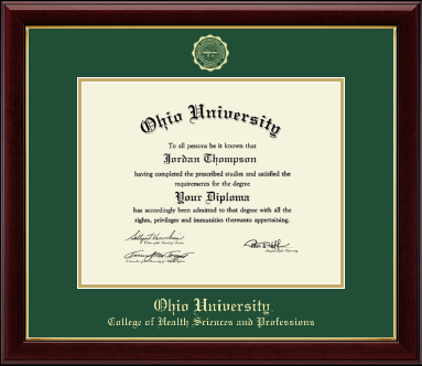 Ohio University diploma frame - Gold Embossed Diploma Frame in Gallery