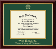 Ohio University diploma frame - Gold Embossed Diploma Frame in Gallery