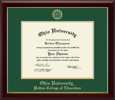 Ohio University diploma frame - Gold Embossed Diploma Frame in Gallery