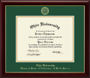 Ohio University diploma frame - Gold Embossed Diploma Frame in Gallery