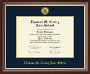 Thomas M. Cooley Law School diploma frame - Gold Engraved Medallion Diploma Frame in Hampshire
