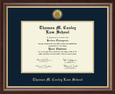 Thomas M. Cooley Law School diploma frame - Gold Engraved Medallion Diploma Frame in Hampshire