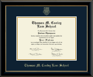 Thomas M. Cooley Law School Gold Embossed Diploma Frame in Onyx Gold