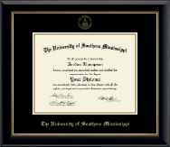 The University of Southern Mississippi diploma frame - Gold Embossed Diploma Frame in Onyx Gold