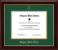 Sigma Beta Delta Honor Society Gold Embossed Certificate Frame in Gallery