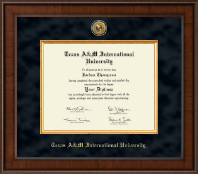Texas A&M International University in Laredo Presidential Gold Engraved Diploma Frame in Madison